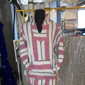 Striped Pink and White Hippie Hoodie